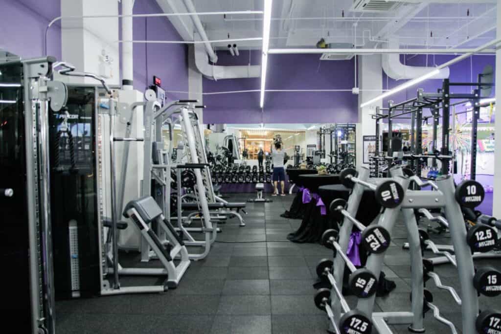 Exercise equipment at health club