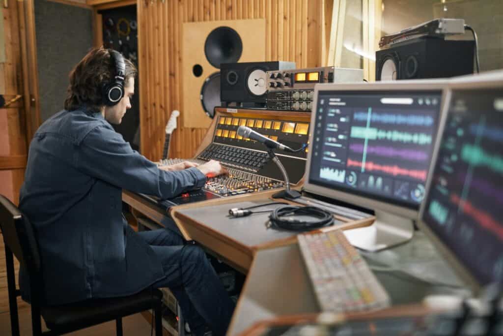 Person in a music studio